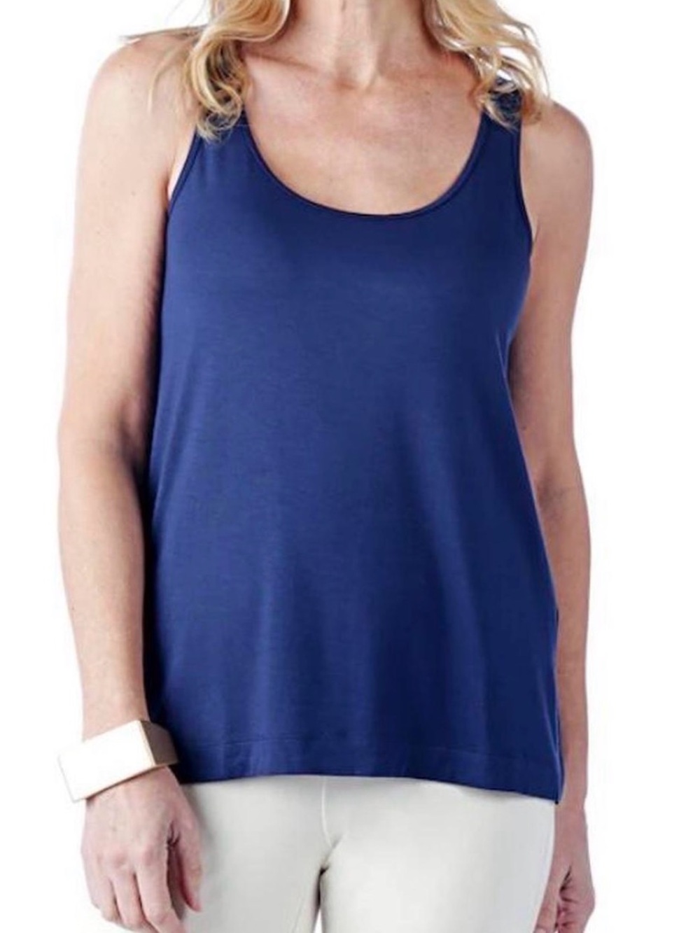 Wynne Layers Classic Scoop Neck Tank Top - Navy